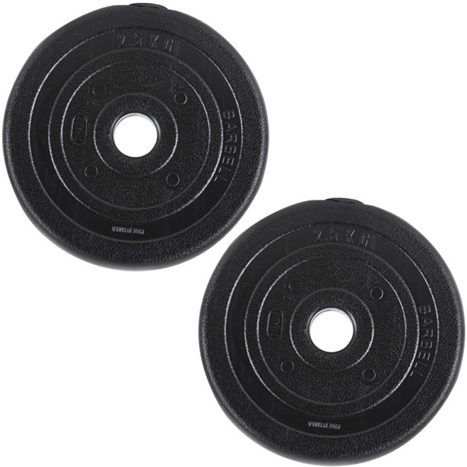 아리프 PVC 소재 다이나믹 경량 원판, 2.5kg, 2개, 블랙