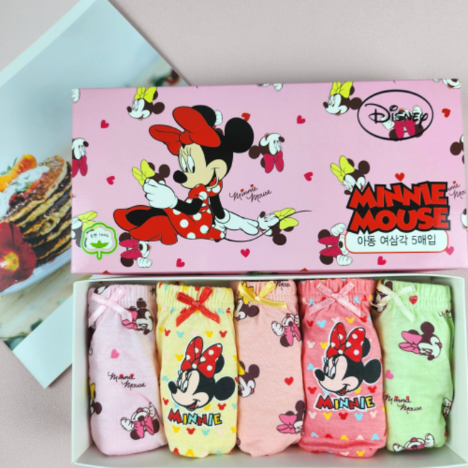 온웨어 디즈니 순면 핑크 러블리 삼각팬티 5종 세트