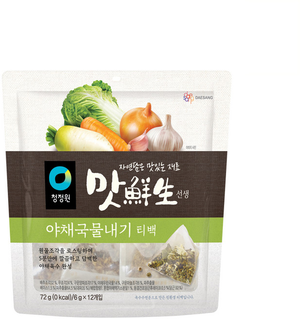 대상 청정원 맛선생 야채국물내기 티백 12p, 72g, 1개