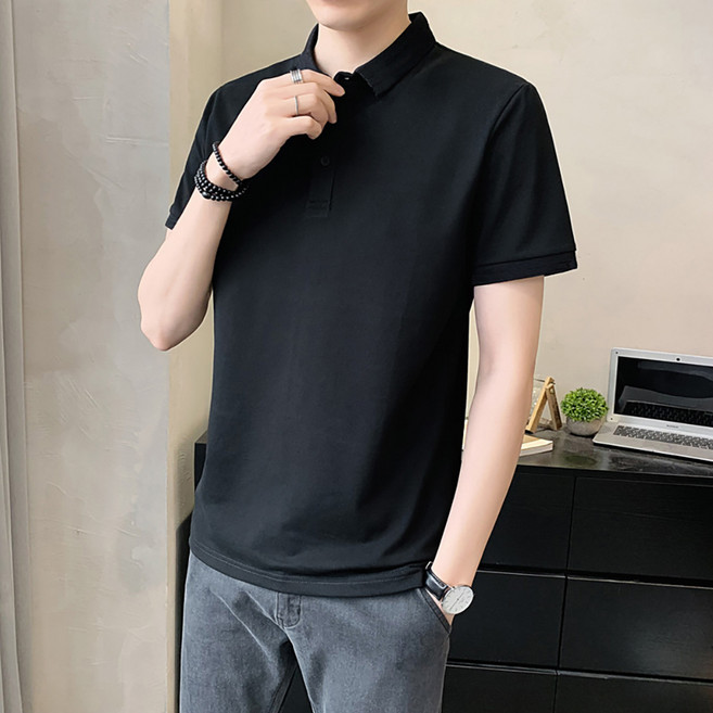 인피어스 남성용 심플 카라 반팔 티셔츠 I263-165