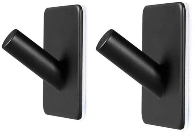 모던 사각 사선 후크, 블랙, 2개