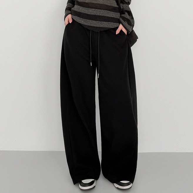 유라잇 여성용 숏/기본/롱 기장 유핏 4탄 사이드 절개 핀턱 트레이닝 와이드 밴딩 팬츠 322257