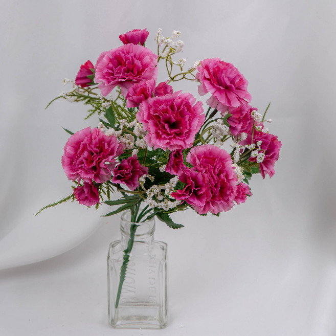 瑪西金盞花康乃馨花束 31cm 24入, 桃紅色