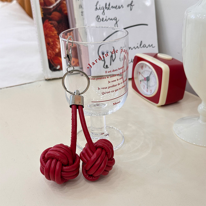 소리달 프리제 앵두 체리 과일 키링 레더 가방장식 백꾸