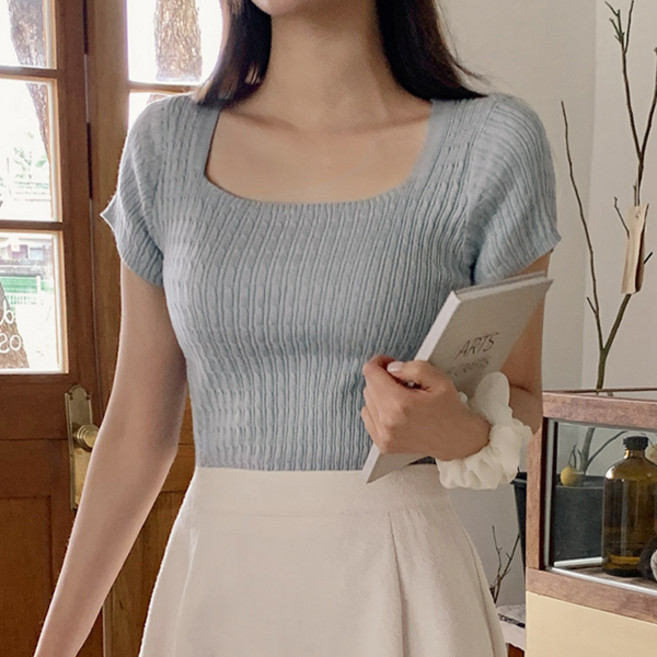 Another TWEE 女款 Peron 方領短袖針織衫 tnt0595