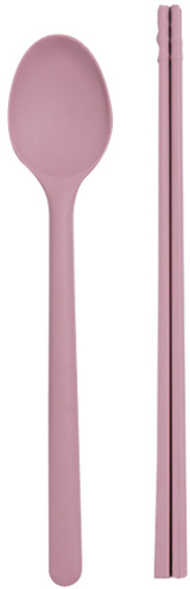 키친팩토리 파스텔 실리콘 수저세트, 다크핑크, 숟가락 + 젓가락, 1세트