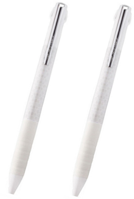 제트스트림 슬림 콤팩트 3색 볼펜 0.5mm, 화이트, 2개