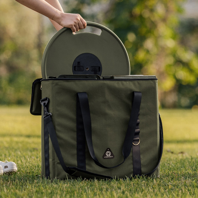 아이두젠 접이식 캠핑 수납 가방 와일드 트렁크 박스 48cm x 15cm x H 44cm, 카키, 1단, 1개