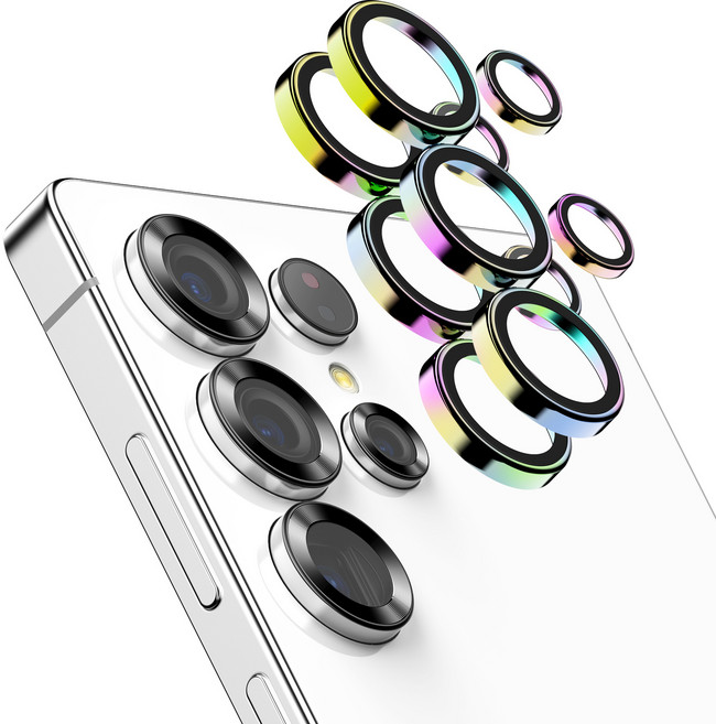 케이맥스 카메라 보호필름 렌즈 개별 프레임 메탈 링 쉴드 보호 강화유리 오로라 2p 세트, 1세트