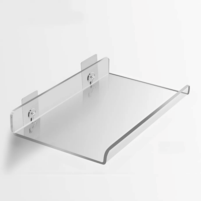 윤코 아크릴 인테리어 무타공 벽선반, 투명, 1단