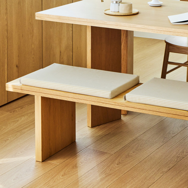 한샘 샘키즈 벤치 고밀도폼 방석 600, 베이지 스트라이프