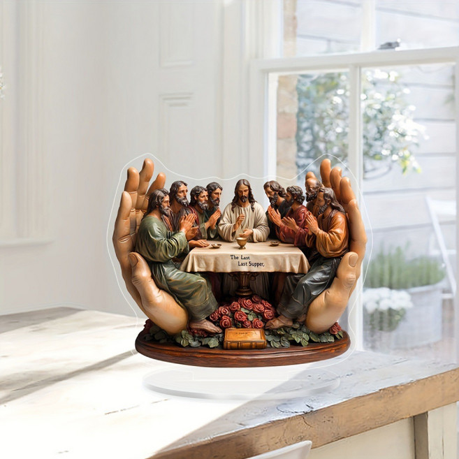 비레보 최후의 만찬 탁상용 성물 아크릴 기독교 선물 25cm, 혼합색상, 1개