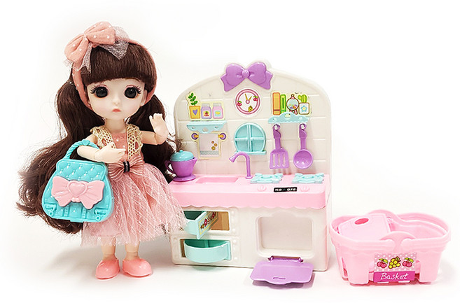 애니홈 구체관절인형 주방놀이 세트, 혼합색상, 1개