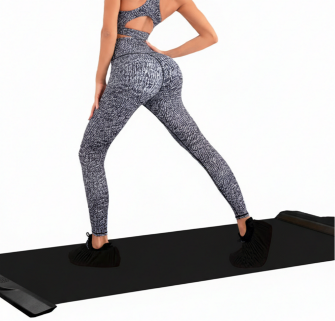 미소라인F 슬라이딩 보드 홈트 스케이트 슬라이드 매트, 블랙, 1개