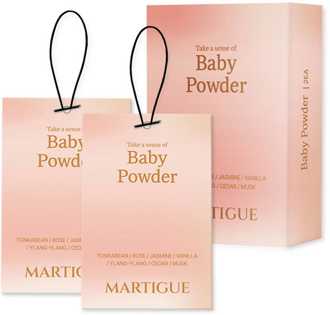 마르티그 퍼퓸 샤쉐 차량용 방향제 2p, 1세트, 베이비 파우더