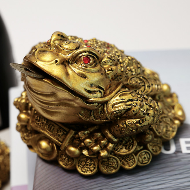 리드홈 대박 돈벼락 삼족 두꺼비 개업 집들이 선물 장식, 엔틱 골드