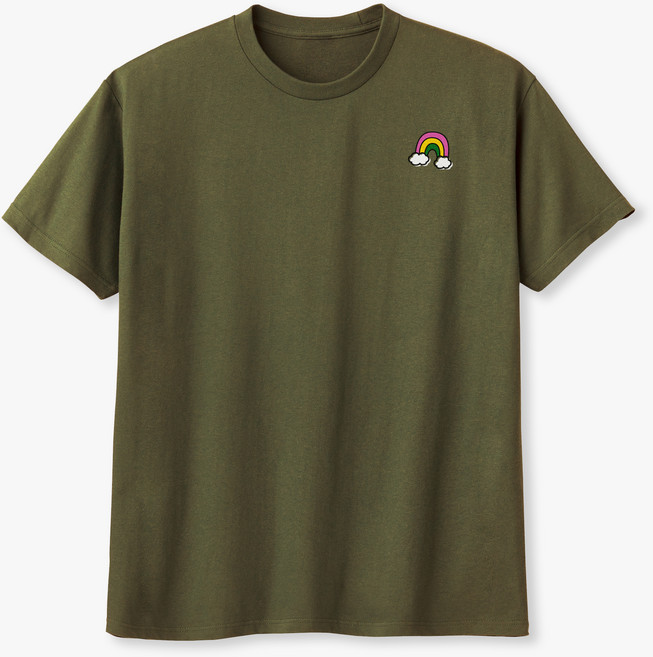 하이후 남여공용 웨더 시리즈 무지개 데일리 라운드 17수 반팔 티셔츠