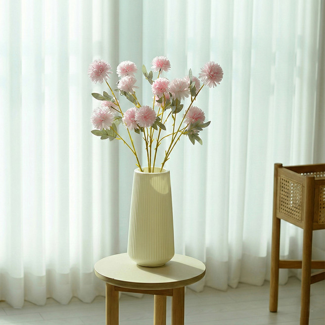 아르띠콜로 조화 스틱 퐁퐁국화, 핑크, 5개