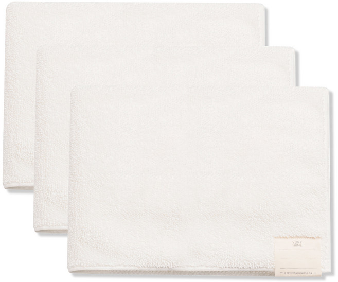 나혼자쓰는 풋타월 196g 극세사 70 x 50 cm, 화이트, 3개