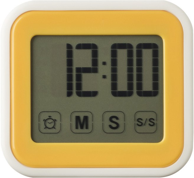 플라이토 디지털 욕실 타이머 방수시계, 옐로우