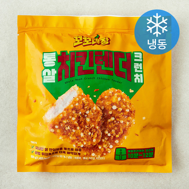 꼬꼬대장 통살크런치 치킨텐더 (냉동), 500g, 1개
