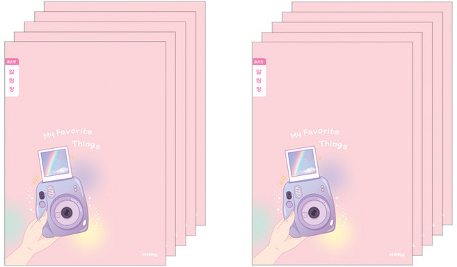 아이비스 여아용 초등3~6 좁은칸 알림장 11598, 사진기, 10개