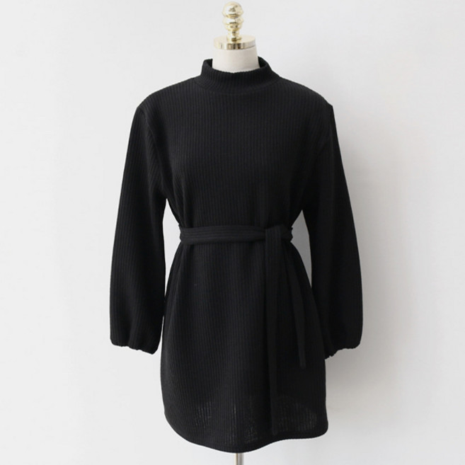 엔비룩 무드 골지 스트랩 원피스