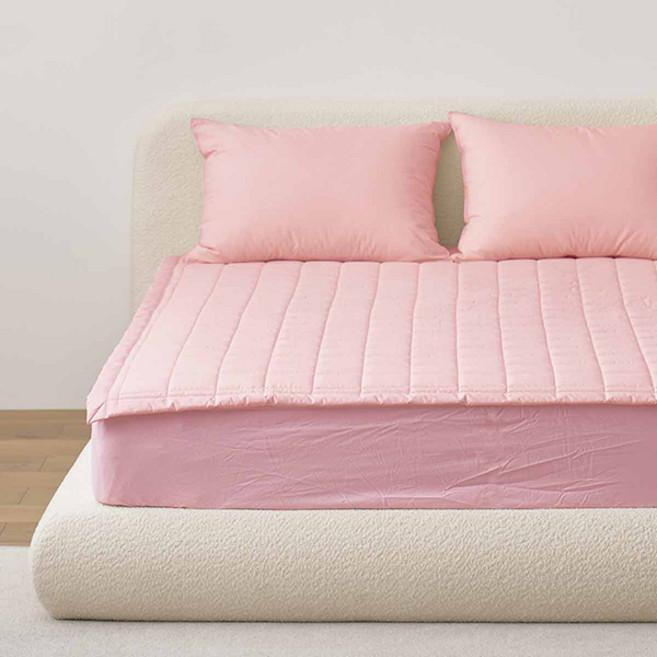 아망떼 수퍼코튼 60수 고밀도 면 침대패드, 핑크