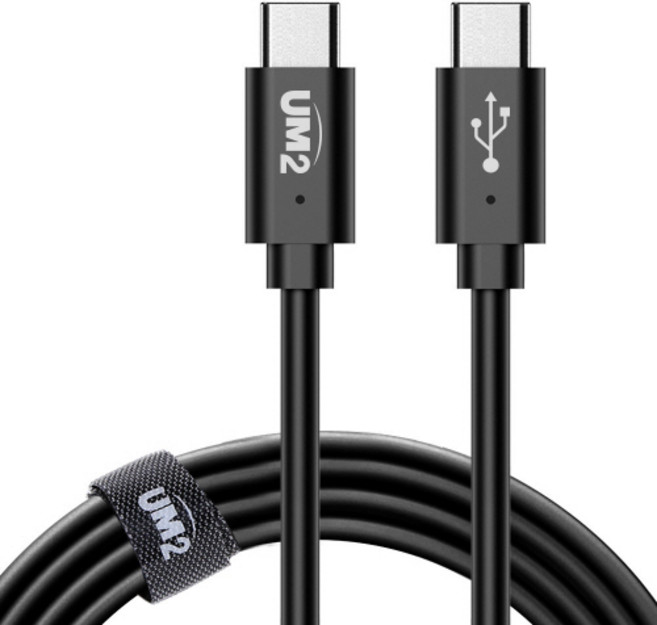 유엠투 C to C PD 100W 고속 충전 케이블 UMCA-100WG, 1.2m, 블랙, 1개