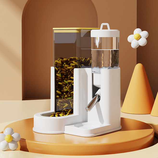 랜보어 햄스터 대용량 반자동 급수식기, 옐로우, 1개