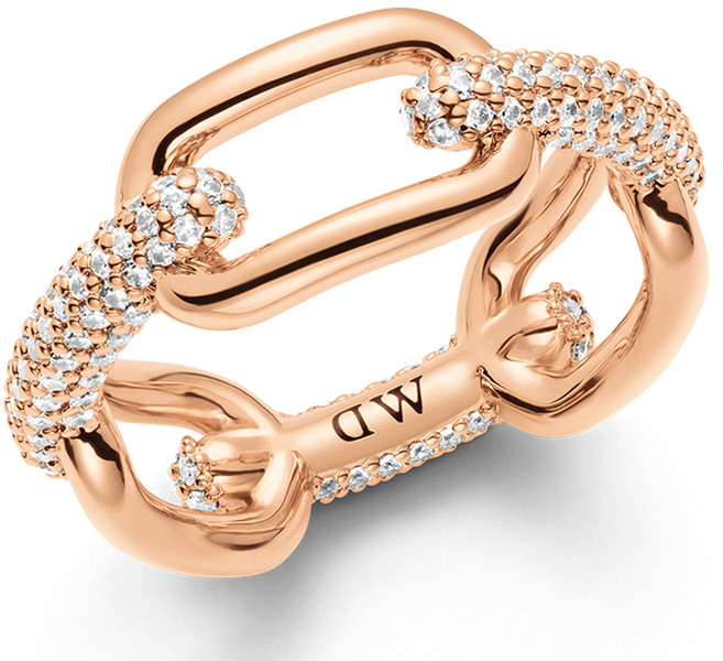 Daniel Wellington CRYSTAL LINK 方晶鋯石時尚戒指 玫瑰金 14號