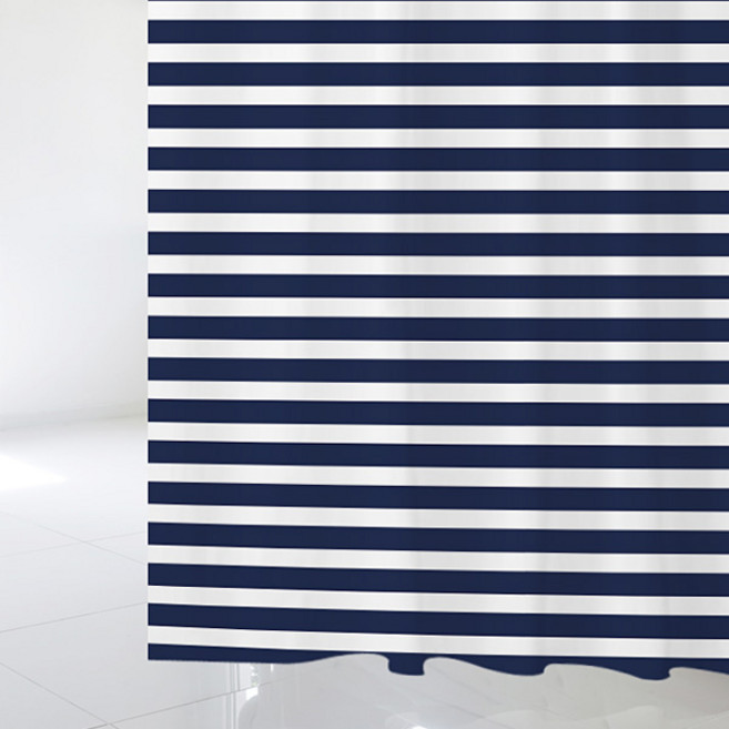 디자인수풀 북유럽 스타일 샤워커튼 sc326 1520 x 1880 mm + 플라스틱 고리 12p + 화이트 커튼봉 풀세트, 혼합색상, 1세트, 멀티(혼합)컬러