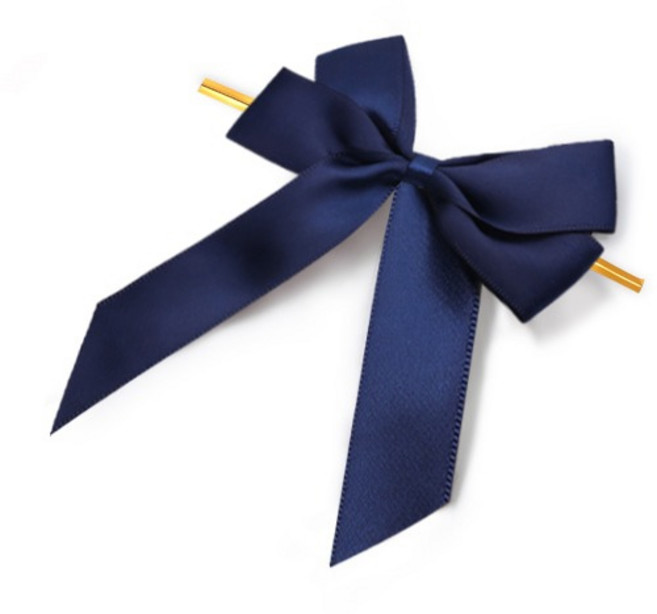 인디케이 더블 공단리본 포장 타이 빵끈 28p, 잉크블루, 1개