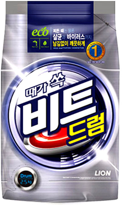 Beat 洗衣粉 滾筒洗衣機用, 2.5kg, 1袋
