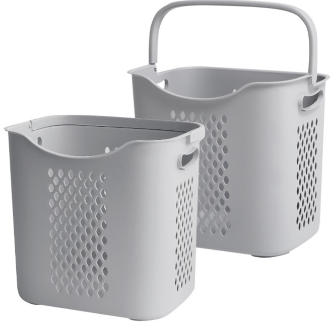 손잡이가 편리한 빨래바구니 2p, 그레이