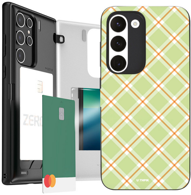 유스픽 디자인 마그네틱 카드포켓 휴대폰 케이스 캔디 체크