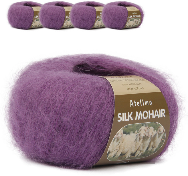 연일섬유 실크 모헤어 뜨개실 5p, 20 벨벳퍼플, 5개