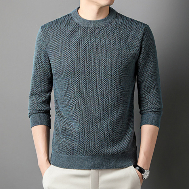 남성용 데일리로 제격인 탄탄 벨벳 라운드넥 니트