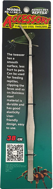 노모이펫 스테인레스 파충류 피딩 핀셋 곡선형 38cm NZ-13, 1개