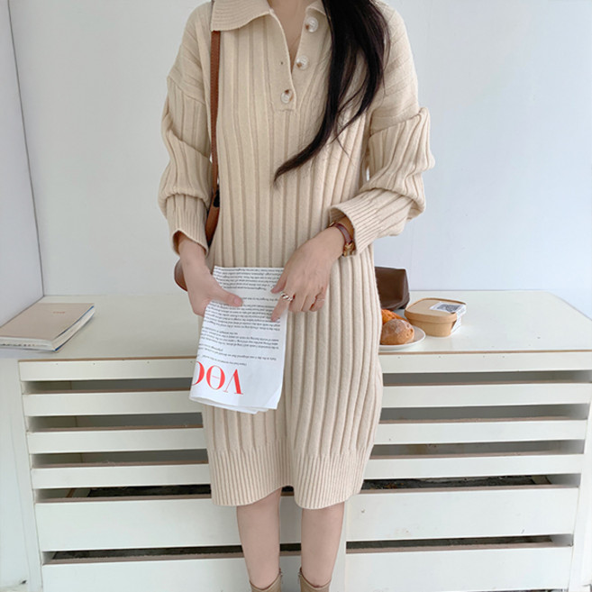 LUNA GIRL 女款Raved針織連身裙 L25WKOPS092906, 象牙白