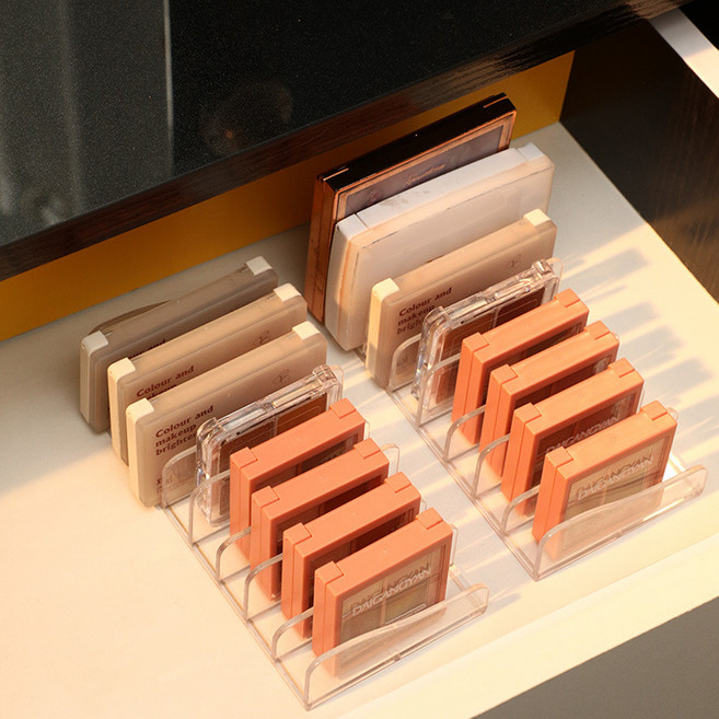 솔브리빙 다용도 아이쉐도우 팔레트 8구 화장품 정리함, 투명, 2개