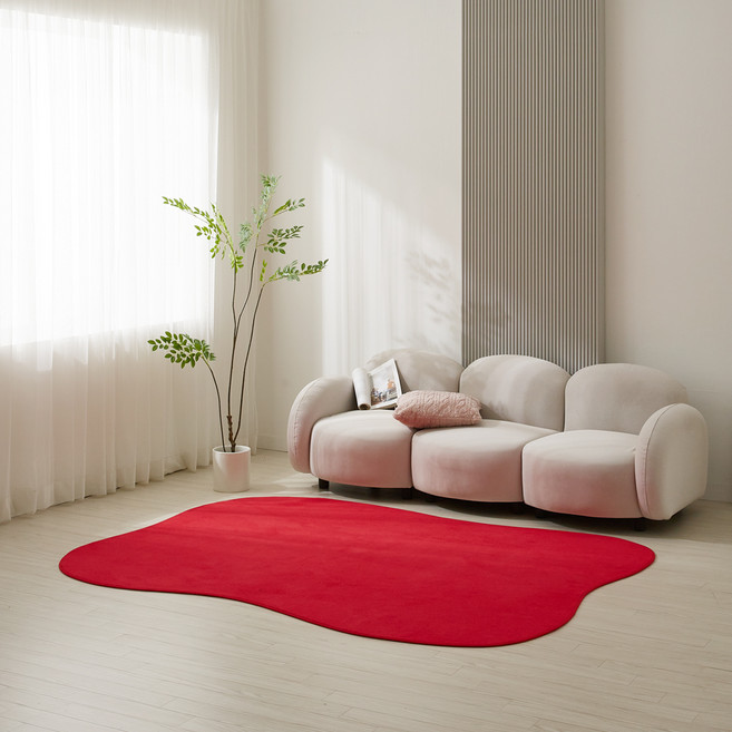 이니띠움 워셔블 비정형 크리미 러그