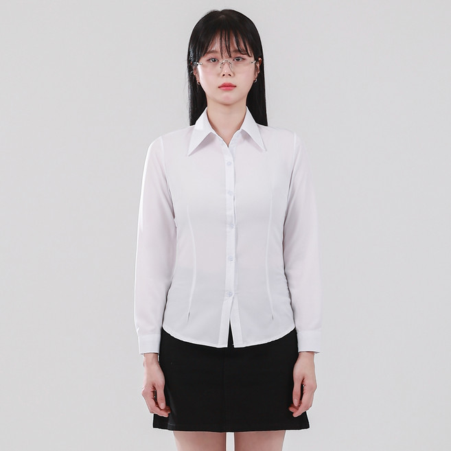 Elsso 女款標準修身線條翻領長袖襯衫