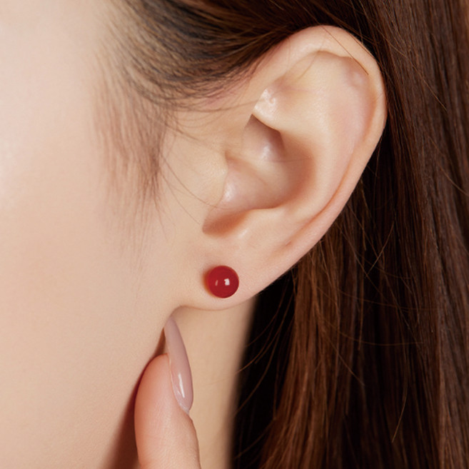 젤루나 여성용 심플 데일리 컬러 비즈 볼 귀걸이 P-351 2p