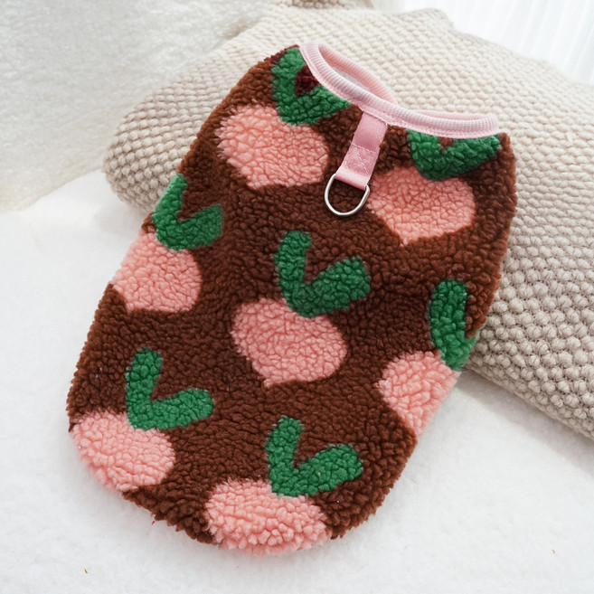 아티펫 반려동물 따뜻한 봉제 포인트 견인 조끼, 브라운 순무, 1개