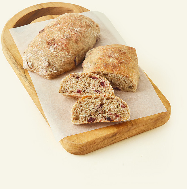 바른식방 크랜베리호두 치아바타, 210g, 1개, 2개입