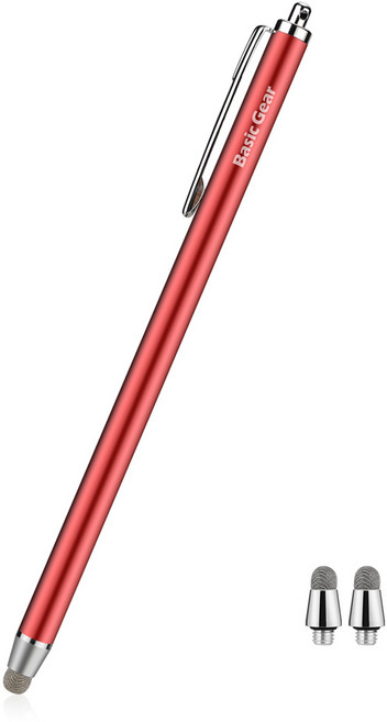 베이직기어 스타일러스 슈퍼 슬림 터치펜 TP5, 레드, 1개