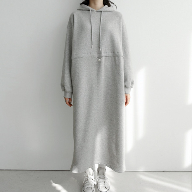 봉봉스토리 퍼핀 후드 스트링 임산부 원피스