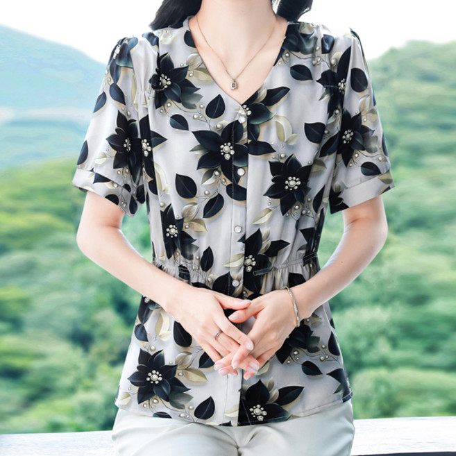 포플러앤씨 여성용 에드네이 빅사이즈 브이넥 블라우스 P26SMBL022509