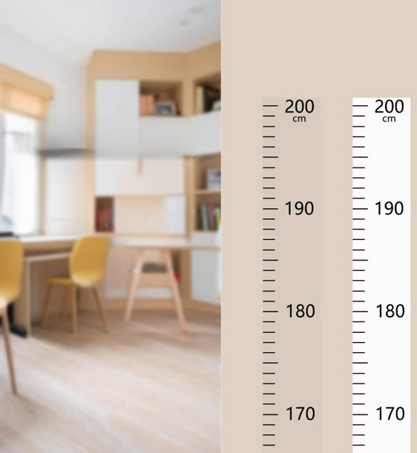 아이엠데이즈 북유럽 디자인 키재기 벽스티커, 투명